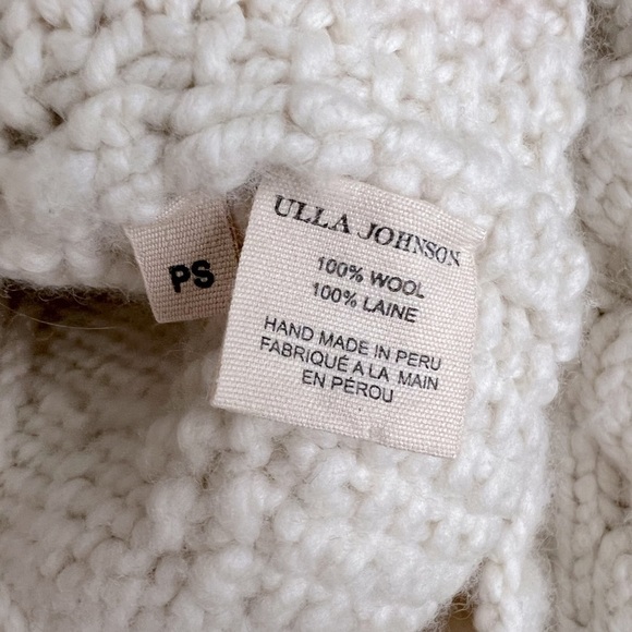 Ulla Johnson Verena Oversized Cable Knit Wool Sweater Plaster Cream ASO Runway - Picture 8 of 14